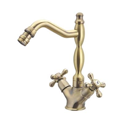 China Without Slide Bar Classic Taps Bidet Showers Bathroom Sink Faucet Mixer Antique Brass Water Tap for sale