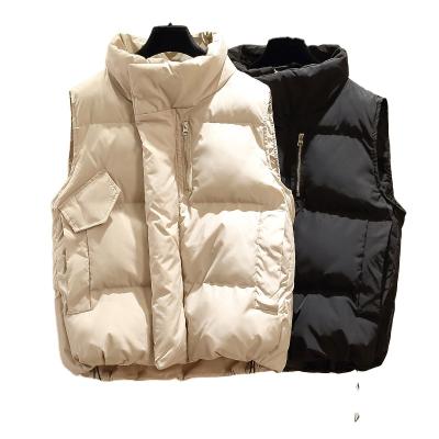 China Breathable Loose Down Vest Drawstring Pocket Tooling Plus Size Down Vest Street Style Stains Down Vest Light Weight for sale