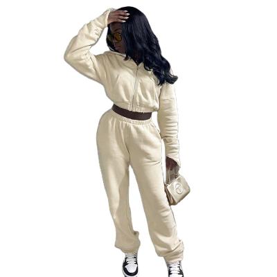 China QUICK DRY winter women long sleeve top and pants sets sofa wear solid color casual sweatpants two pieces set for sale