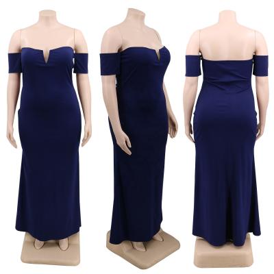 China Strapless Casual Slim Party Dress Plus Size V Neck Off Shoulder Night Club Wiping Dresses for sale