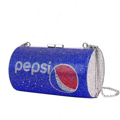 China 2021 Fashion Cute Chain Bags Cola Bottle Clips Small Diamond Evening Clutch Mini And Handbags For Women for sale