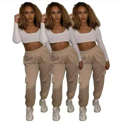 China Anti-Static Casual Pants Jogger Sports Pants Multi-pockets Fashion Womens Hiphop Cargo Sport Tracksuit Overalls Women for sale