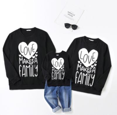 China 2022 Amazon QUICK DRY Hot Selling Popular Love Letters Printed Parent-Child Outfit Mommy and Me Sweaters Matching Family Sweater Tops for sale