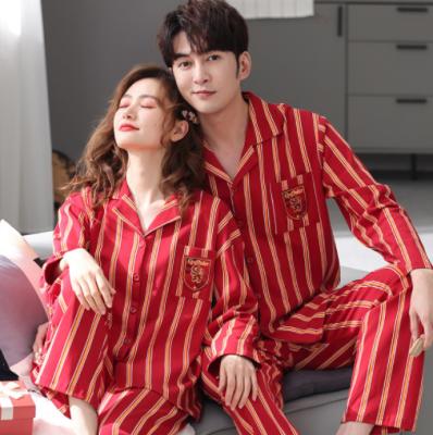 China 2022 wholesale cheap breathable cotton couples pajamas 2022 Valentine's Day pajamas women and men the same pajamas women's sleepwear for sale