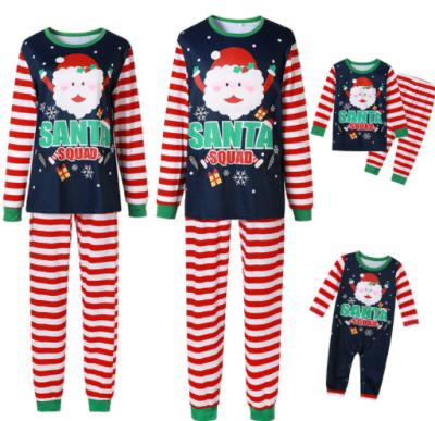 China 2021 QUICK DRY Wholesale Drop Shipping Lovely Santa Printed Family Christmas Matching Pajamas Sets Family Christmas Clothing for sale