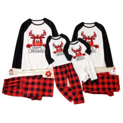 China Hot Sale 2021 Lovely QUICK DRY Merry Christmas Family Matching Pajamas Full Print Red Deer Sets Christmas Pajamas Cotton Pajamas Sets for sale