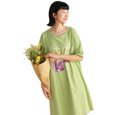 China Hot Selling QUICK DRY Spring And Autumn Thin Ladies Cotton Pajamas Midsleeved For Ultra-wide Wear Home Wear for sale