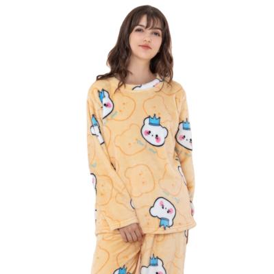 China Wholesale QUICK DRY Warm Winter Pajamas Women's Cute Christmas Sleep Pajamas Sets Flannel Animal Female Sleepwear Funny Home Clothes for sale