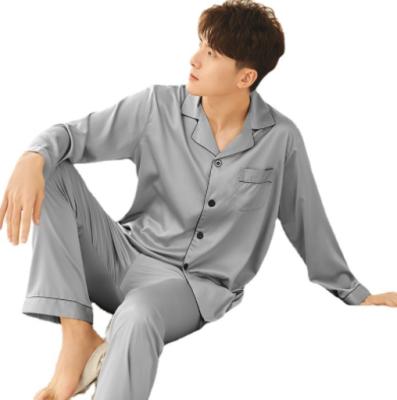 China 2021 hot sale QUICK DRY men's high quality stylish sleeveless silk pajamas long set men's sleepwear for sale