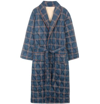 China 2021 hot sale three layer cotton men's thick bathrobe men's bathrobe wholesale QUICK DRY plus size plus size foam padded long robes for sale