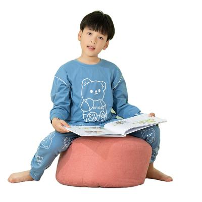 China New thermal 2022 good quality cotton bear cheap soft kids two pieces pajamas long sleeve sleepwear sets for boys kids lounge wear sets for sale