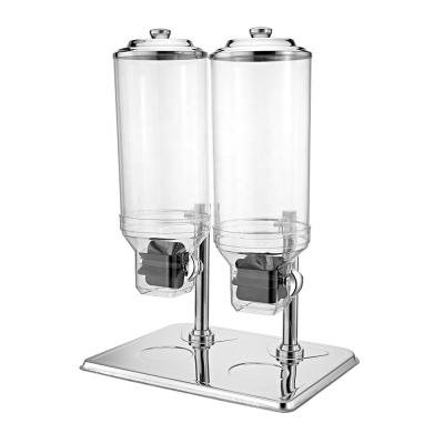 China Stand up cereal in hotels wholesale high quality double head stainless steel cereal dispenser 8l*2 for hotel restaurants for sale