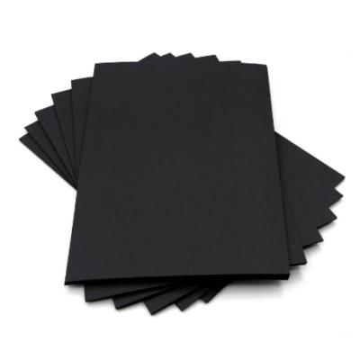 China Waterproof Eco-friendly High Quality 2mm Black Sheet Single Sided Black Cardboard Paperboard For Gift Box Making for sale