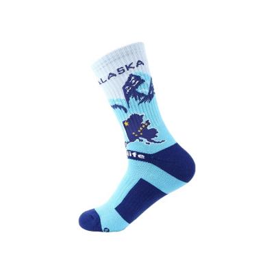 China Foshan Breathable Supplier Logo Men High Quality Cotton 3D Printed Custom Crew Socks for sale