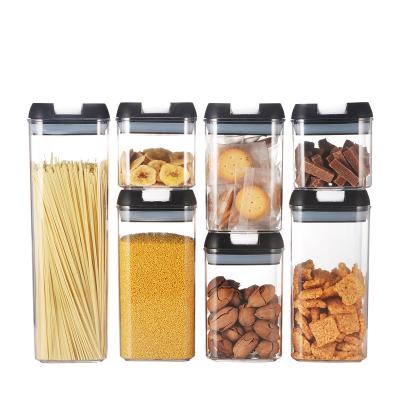 China Wholesale High Quality Durable Freshness Storage Storage Plastic Food Container Set With Black Cover for sale