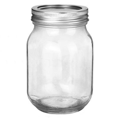 China Hot Sale Unique Design 8 12 16 Ounce Wide Mouth Mason Glass Storage Jar For Honey Freshness Preservation for sale