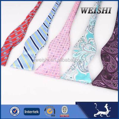 China 100% Self Striped Silk Bow Tie for sale