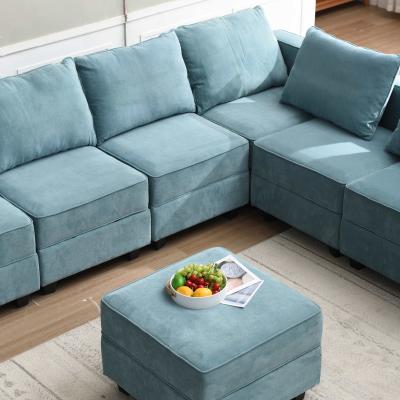 China American Convertible Furniture Velvet Living Room Sofa Fabric Modular Sofa for sale