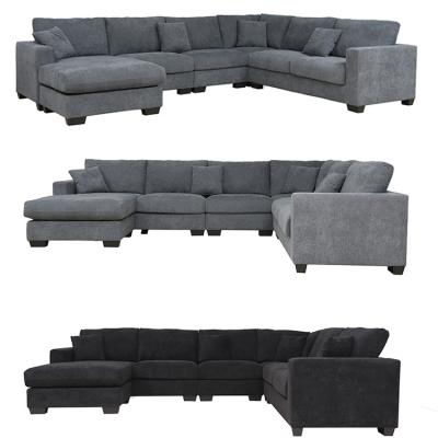 China Adjustable Modern Steel Legs Comfortable Leather Sofa (Others) Living Room 6 Seater Sets for sale