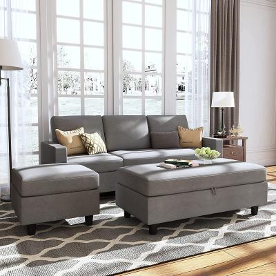 China (Others) High Quality Home Furniture Adjustable L Shape Fabric Living Room Sofa Set for sale