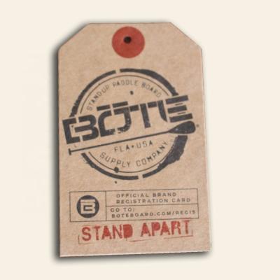 China High Quality Recyled Custom Recycle Kraft Paper Apparel Labels / Hangtag Clothing Label For Garment for sale