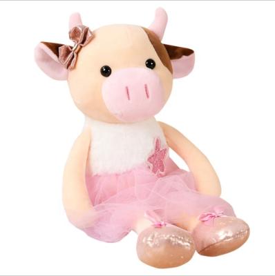 China Soft 38 Cm Ballet Cow Doll Stuffed Doll Plush Toy Cow Cute Doll Kids Birthday Girl Kindergarten Gift Stuffed Toy for sale