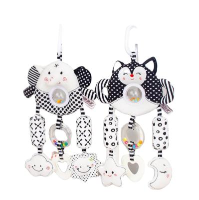 China Black and White Wind Pendant Baby Stroller Safe Newborn Large Wind Rings Early Education Toys 0-1 Years Old Baby Comfort Bed Bell Bed Bell for sale