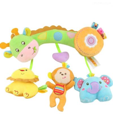 China Pram Animal Blow Rattle Toy Baby Rattle Plush Comfort Bell Bed Soft Baby Toy 0-1 Years Old for sale