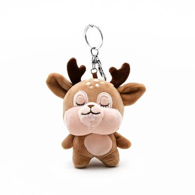 China Wholesale New Heart Flower Fawn Washable Plush Toy Key Chain Doll Gift Doll Pendant for sale