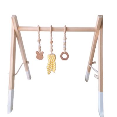 China Eco-friendly INS Nordic Style Wooden Fitness Equipment Ornaments Support Newborn Children Fitness Baby Educational Toys for sale