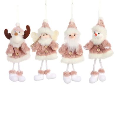 China Creative Eco-friendly Mini Christmas Decorations Old Man Snowman Doll Christmas Tree Hanging Doll for sale