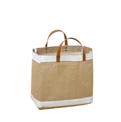 China Natural Jute Gift Promotion Storage Bag Packing Handbag Modern Simple Moisture Proof Eco-Friendly Shopping Bag Custom Handbag for sale