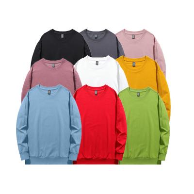 China anti-wrinkle fleece long sleeve round neck sweatshirt pullover clothes without hoodies accept custom design printing for sale