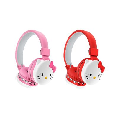 China Hello Kitty Child Headphones For Children Earphone Gifts Lovely Tooth 5.0 Promotional Wireless Headphone Blue Adjustable Headband for sale