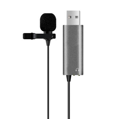 China Mini Built-in USB Lapel High Rate Sound Card Lavalier Microphone Sampling Lavalier Microphone for sale