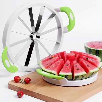 China Viable As Seen On TV 2021 Large Heavy Duty Melon Slicer Cutter Peeler Hollow Puncher Server Stainless Steel Watermelon Slicer for sale