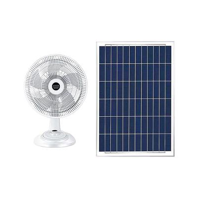 China Multistage Control Solar Fan with Solar Panel Portable 12 Inch Desktop Solar Powered Fan for Outdoor Camping for sale