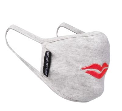 China knitted cotton face mask with embroidery lip logo facemask for sale