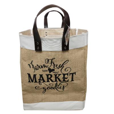 China Eco Friendly wholesale manufacturen bag Custom Printed Large handbag Shopping Jute Tote Bag for sale