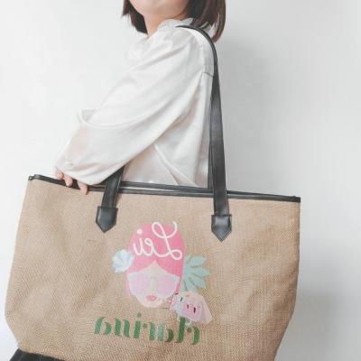 China Jute bag wholesale manufacture tote heat transfer bag for sale