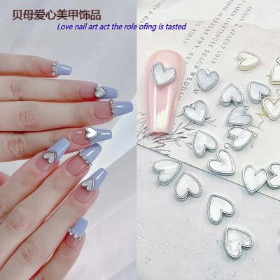 China Alloy Nail Love Fritillaria Alloy Diamond Wholesale 3 d Flat Metal Package Edge Nail Decoration for sale