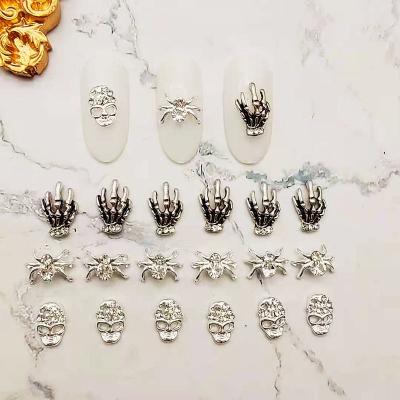 China 3D Decoration Halloween Stones Hot Sale Diy Alloy Nail Design Glass Rhinestones Nail Art Decorations Nail For Charms 3d Bag Customize OEM for sale