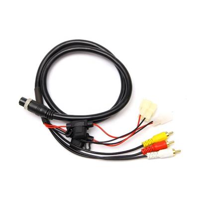 China Backup Car Camera System M12 6 Pin Aviation Connector Female To RCA Bus Car Rear View Camera Audio Video Cable for sale