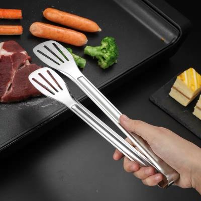 China Sustainable Food Meat Serving Tongs 304 Stainless Steel BBQ Bread Steak Tongs With Multiple Functions Custom Logo for sale