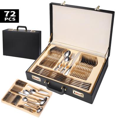 China Factory direct sale viable 72 pieces of stainless steel cutlery set utensils gift set packing for sale