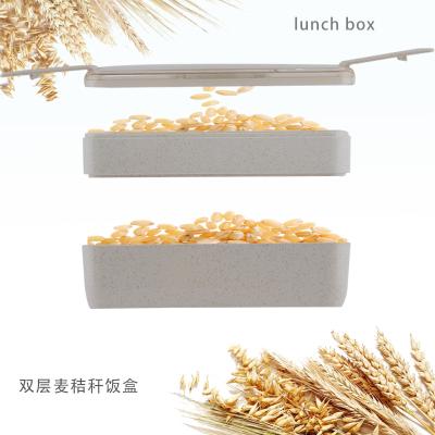 China 2 Layers Microwavable Singapore Plastic Safe Container Food Bowl Degradable Wheat Straw for sale