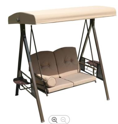 China Modern Modern 2 Person Family Garden Swing With Long Fabric Cover And Folding Tea Table Well Used Hanging Chair for sale