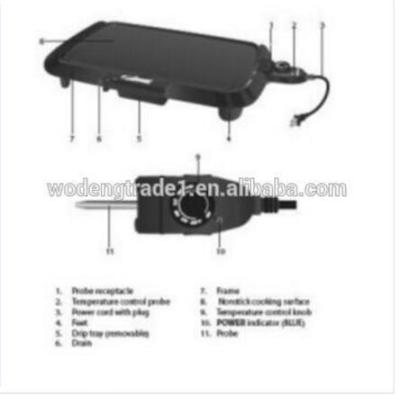 China Outdoor Electric BBQ Grill Pan Griddle Pan CE Approval Griddle ETL GS Grill Baking Tray WD-603 for sale