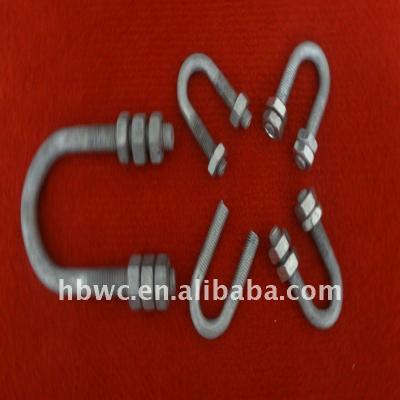 China Hot-dip galvanized steel machinery accessories&hardware, u-bolts and nuts for sale