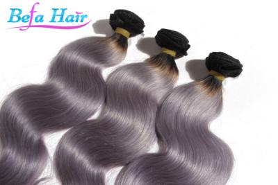 China Onda gris del cuerpo del pelo de la Virgen de Ombre Remy de las extensiones humanas del pelo firmemente en venta